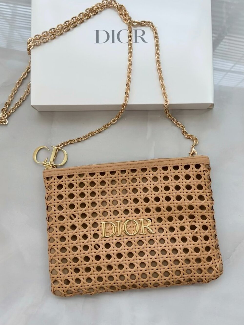 DIOR WOVEN CLUTCH WITH GOLD CD HARDWARE..N.I.B. - Picture 5 of 7